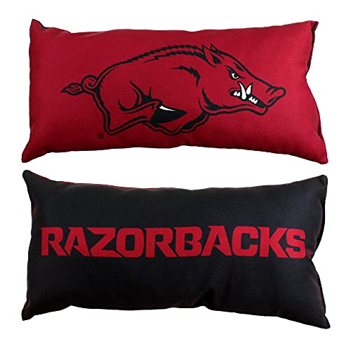 College Covers Solid Color Bolster Travel Pillow, 1 Count (Pack of 1), Arkansas Razorbacks