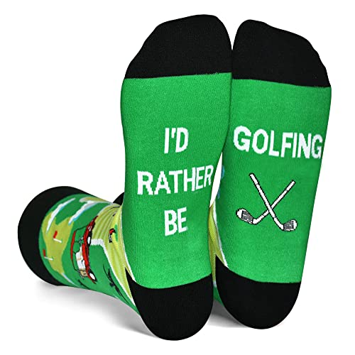 Funny Golf Gifts for Men Golfers, I'd Rather Be Golfing Socks Novelty Christmas Gift Medium