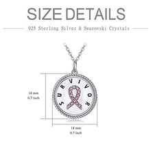 AOBOCO Breast Cancer Survivor Gifts for Women, Sterling Silver Breast Cancer Awareness Necklace, Pink Ribbon Inspirational Jewelry Gift