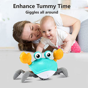 Baby Toys Infant Crawling Crab: Tummy Time Toy Gifts 3 4 5 6 7 8 9 10 11 12 Babies Boy Girl 3-6 6-12 Learning Crawl 9-12 12-18 Walking Toddler 36 Months Old Music Development Interactive Birthday Gift