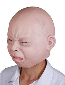 LarpGears Halloween Costume Party Baby Mask Full Head for Adults Latex Cry Baby Mask