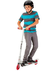 Razor A3 Kick Scooter for Kids - Larger Wheels, Front Suspension, Wheelie Bar, Lightweight, Foldable, and Adjustable Handlebars