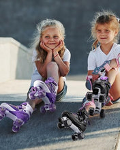 SULIFEEL Roller Skates for Girls with Light up Wheels, 4 Sizes Adjustable Skates for Kids, Purple Roller Skates for Toddler