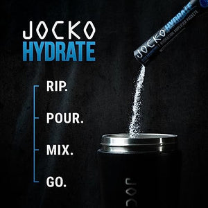 Jocko Fuel Hydrate Electrolytes Powder Packets No Sugar - Hydration Amplifier Packets for Recovery, Dehydration, & Exercise - with Vitamins B6, B12 & C (16 Packets) Blue Raspberry