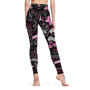 INZVKJLU Breast Cancer Yoga Pants High Waisted Leggings with Pocket Seamless Workout Pants