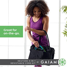 Gaiam Restore 3-in-1 Resistance Band Kit - Exercise Cord with Comfort-Grip Foam Handles and Easy-Adjust Interchangeable Strength Bands for High Intensity Training - Light, Medium, and Heavy Resistance