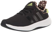 adidas Women's Cloudfoam Pure Sportswear Sneaker, Core Black/Core Black/Pulse Lime, 5