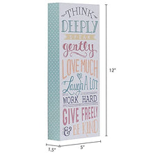 Barnyard Designs 'Think Deeply Speak Gently Love Much' Box Wall Art Sign, Primitive Country Farmhouse Home Decor Sign With Sayings, 5" x 12"