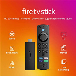 Amazon Fire TV Stick with Alexa Voice Remote (includes TV controls), free & live TV without cable or satellite, HD streaming device