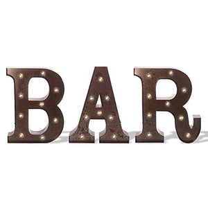 Barnyard Designs Rust 12" BAR Marquee Letters (12", BAR)