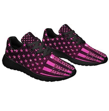 Breast Cancer Awareness Shoes Women Fashion Running Sneakers Breathable Casual Sport Tennis Shoes Black Size 7