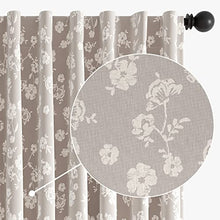 Barnyard Designs Set of 2 84 Inch Room Darkening Bedroom Curtains, Recycled Cotton, Floral Curtains Farmhouse Curtains for Bedroom, Rustic Curtains for Living Room, Window Treatments, Grey