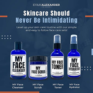 Evan Alexander Fine Grooming MY Next Level Skin Care Kit, Moisturizing, Exfoliating and Organic Facial Kit for Men, Set of 4