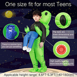 ZIZWO Inflatable Alien Costume Kids/Teens, Alien Blow Up Costume Funny Alien Halloween Inflatable Costumes for Kids Boys (Alien-Teens)