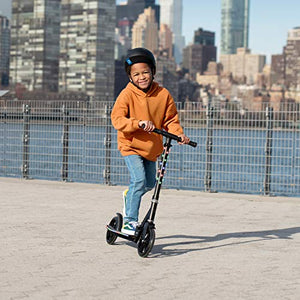 Jetson Scooters - Jupiter Jumbo Kick Scooter (Black) - Collapsible Portable Kids Push Scooter - Lightweight Folding Design with Big Wheels and High Visibility RGB Light Up LEDs on Stem and Deck