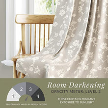 Barnyard Designs Set of 2 84 Inch Room Darkening Bedroom Curtains, Recycled Cotton, Floral Curtains Farmhouse Curtains for Bedroom, Rustic Curtains for Living Room, Window Treatments, Grey