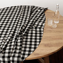 Barnyard Designs Round Buffalo Check Tablecloth, 100% Cotton, Rustic Farmhouse Style Cloth Dining Table and Kitchen Decoration, Black/White, 70” x 70”