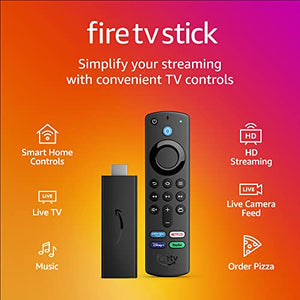 Amazon Fire TV Stick with Alexa Voice Remote (includes TV controls), free & live TV without cable or satellite, HD streaming device