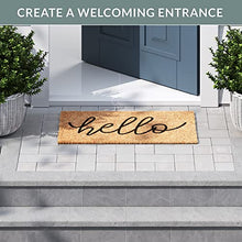 Barnyard Designs 'Hello' Doormat Welcome Mat for Outdoors, Large Front Door Entrance Mat, 30x17, Brown