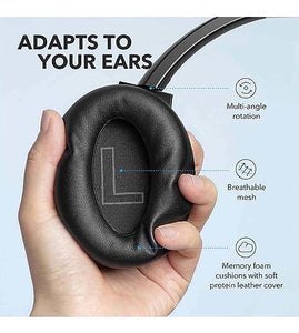 Soundcore Anker Life Q20 Hybrid Active Noise Cancelling Headphones, Wireless Over Ear Bluetooth Headphones, 40H Playtime, Hi-Res Audio, Deep Bass, Memory Foam Ear Cups, for Travel, Home Office