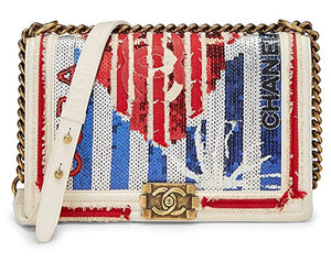 Chanel, Pre-Loved Paris-Cuba Red & Blue Sequin Boy Bag Medium, Multi