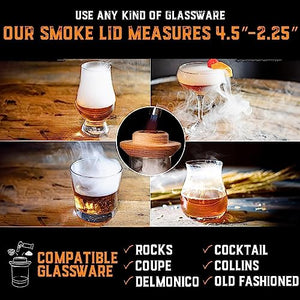 Old Fashioned Cocktail Kit for Whiskey, Bourbon & More - Premium Barrel Set, USA Oak - Cocktail Smoker Kit with Torch - Bourbon Gifts for Men - Gifts from Wife, Daughter, Son (with Butane)