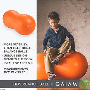 Gaiam Kids Peanut Bounce Desk Chair - Exercise Yoga Balance Stability Sitting Ball - Sensory Toys for Autistic Children - Flexible Seating for School or Classroom, Wiggle Seat for Boys and Girls