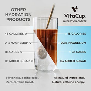 VitaCup Hydration Coffee Pods, The First Coffee That Hydrates You w/Electrolytes, Coconut Water, Pink Himalayan Salt, Magnesium, Medium Roast,Single Serve Pod compatible w/Keurig K-Cup Brewers, 18Ct