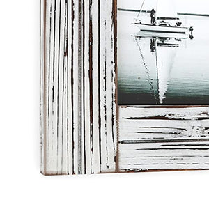 Barnyard Designs 5x7 Rustic Picture Frames 5x7 Distressed Wood Picture Frame, Farmhouse Picture Frame, Vertical or Horizontal Display, Tabletop Wall Hanging Farmhouse Frame, Rustic White, Set of 2