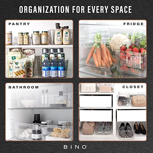 BINO, Plastic Organizer Bins, Large - 2 Pack, Clear