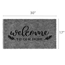 Barnyard Designs ‘Welcome to Our Home’ Doormat Welcome Mat for Outdoors, Large Front Door Entrance Mat, 30x17, Grey