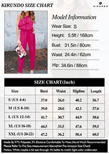 KIRUNDO Jumpsuits For Women Casual Summer 2023 One Shoulder Ruffle Elastic Waist Long Pants Jumpsuit Romper With Pockets(Rose Red, Large)