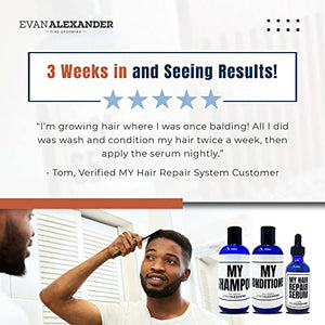 Evan Alexander Grooming MY Hair Repair System for Men - Supports Hair Growth and Nourishes the Scalp - Shampoo, Conditioner, and Hair Growth Oil and Follicle Booster Set