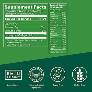 Bulletproof Collagen Protein Powder, Unflavored, Keto-Friendly, Paleo, Grass-fed Collagen, Amino Acid Building Blocks for High Performance (17.6 Ounce)