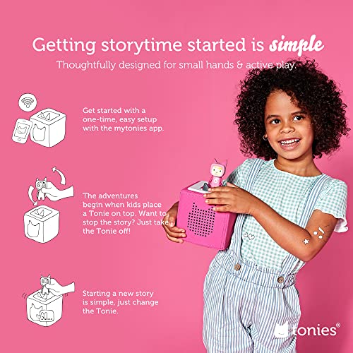 Toniebox Audio Player Starter Set with Cinderella, Belle, Moana, Tangled,  and Playtime Puppy - Listen, Learn, and Play with One Huggable Little Box 