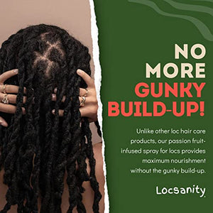 Locsanity Daily Moisturizing Spray - Passion Fruit Hair Scalp Moisturizer , Refreshening , for Dreadlocks , Sisterlock , Microlock - Controls Frizz , Oil-Free