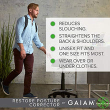 Gaiam Restore Posture Corrector for Women & Men, Back Straightener with Adjustable Breathable Mesh Padded Straps