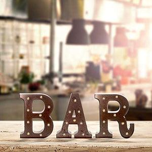 Barnyard Designs Rust 12" BAR Marquee Letters (12", BAR)