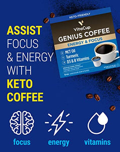 VitaCup Coffee Variety Sampler Pack 40ct. Vitamin & Superfood infused Recyclable Single Serve Pods Compatible with K-Cup Brewers Including Keurig 2.0