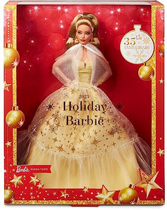 Barbie 2023 Holiday Barbie Doll, Seasonal Collector Gift, Barbie Signature, Golden Gown and Displayable Packaging, Light Brown Hair