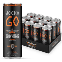 Jocko GO Energy Drink (Afterburner Orange) - KETO, Vitamin B12, Vitamin B6, Electrolytes, L Theanine, Magnesium- All Natural Energy Boost, Sugar Free Nootropic Monk Fruit Blend - 12 Pack