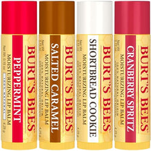 Burt's Bees Christmas Gifts, 4 Lip Balms Stocking Stuffers Products, Festive Fix Set - Peppermint, Salted Caramel, Cranberry Spritz & Shortbread Cookie (4-Pack)