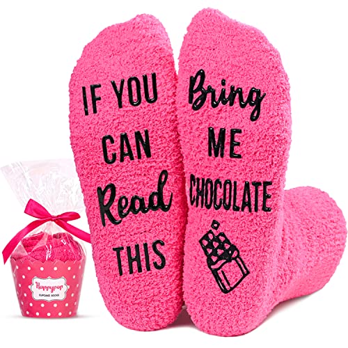 HAPPYPOP Women's Funny Silly Crazy If You Can Read This Teen Gifts Socks, Chocolate, Medium