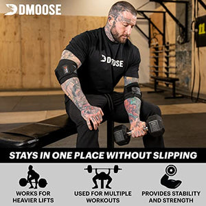 DMoose Elbow Wraps for Weightlifting, Bench Press, Cross Training & Powerlifting for Men and Women - 40" Nylon (1 Pair) Elbow Straps - Increases Stability of Joints and Supports Injury Recovery