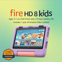 Amazon Fire HD 8 Kids tablet, 8" HD display, ages 3-7, includes 2-year worry-free guarantee, Kid-Proof Case, 32 GB, (2022 release), Purple