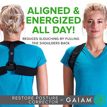 Gaiam Restore Posture Corrector for Women & Men, Back Straightener with Adjustable Breathable Mesh Padded Straps