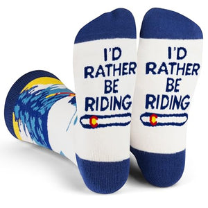 I'd Rather Be Riding Snowboarding Socks