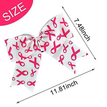 Breast Cancer Hair Ribbon for Girl Women Big Pink Ribbon Bow Elastic Hair Ties Women's Breast Cancer Hair Band Breast Cancer Awareness Hair Accessories Stretchy Hair Ropes Hair Loop Ponytail Holders for Thick Hair