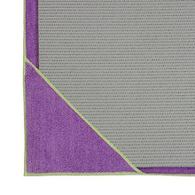 Gaiam Stay Put Yoga Towel Mat Size Yoga Mat Towel (Fits Over Standard Size Yoga Mat - 68"L x 24"W), Purple